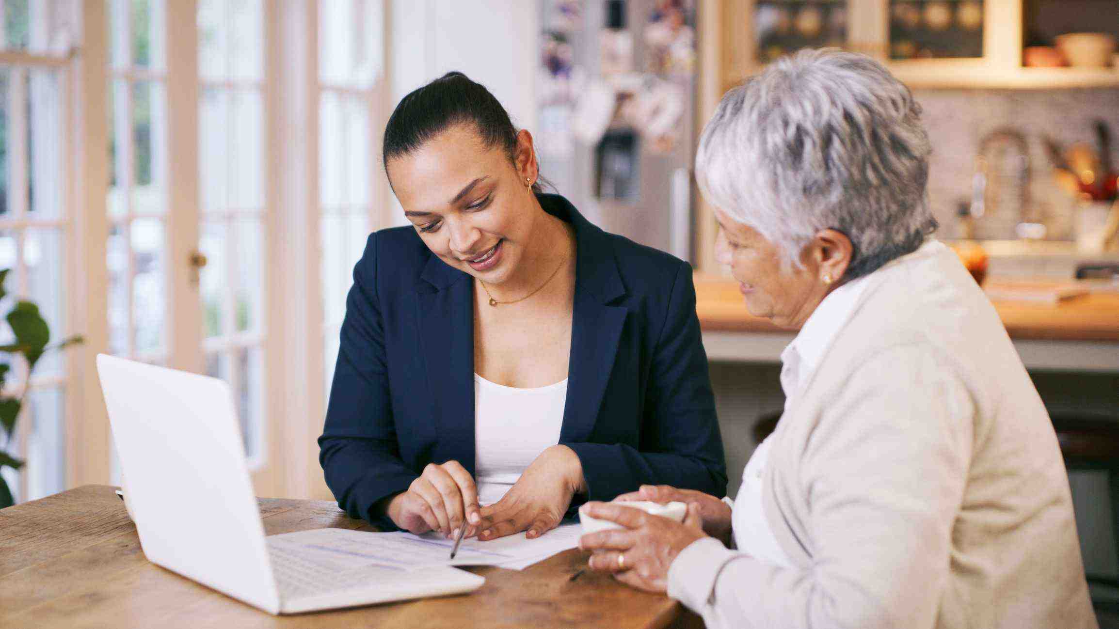 2 women reviewing a document