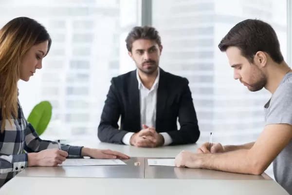 Divorce settlement in office