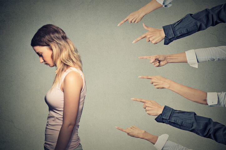Woman being harassed at work