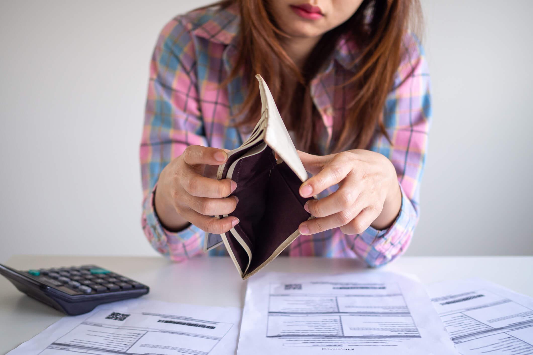Woman with no money